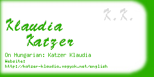 klaudia katzer business card